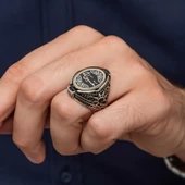 Hasbiyallah Hat Yazılı 925 Gümüş Yüzük thumbnail 7