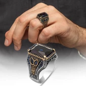 Parlament Mavi Taşlı 925 Gümüş Erkek Yüzük thumbnail 1