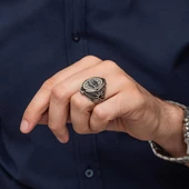 Hasbiyallah Hat Yazılı 925 Gümüş Yüzük thumbnail 5