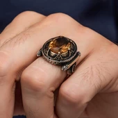 Zultanit Taşlı 925 Gümüş Erkek Yüzük thumbnail 3