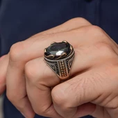 Mistik Topaz Taşlı Dalga Desen 925 Gümüş Yüzük thumbnail 7