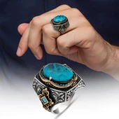 Mavi Paraipa Taşlı 925 Gümüş Erkek Yüzük thumbnail 1