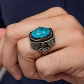 Mavi Paraipa Taşlı 925 Gümüş Erkek Yüzük thumbnail 7