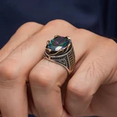 Mistik Topaz Taşlı Dalga Desen 925 Gümüş Yüzük thumbnail 6