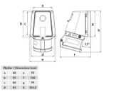 Bemis IP44 CEE Norm 4/16A 90 Derece Eğik Duvar Priz 380V - 450V BC1-1504-2535 - 2