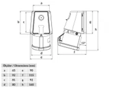 Bemis IP44 CEE Norm 4/32A 90 Derece Eğik Duvar Priz 380V - 450V BC1-3504-2535 - 2