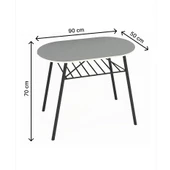 Eportatif Mutfak Masası Oval Tabure Takımı Masa Sandalye Takımı Füme 1475 thumbnail 9