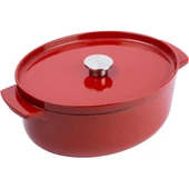 KitchenAid CC006063-001 5.6 Litre 30 cm. Oval Döküm Demir Tencere - Kırmızı - 1