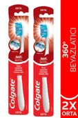 Colgate 360 Visible White Beyazlatıcı Orta Diş Fırçası X2 Adet - 1