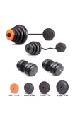 Ecgspor 79 Kg Z Bar Halter Ve Dambıl Seti Turuncu Siyah (76 KG AĞIRLIK PLAKASI BARLAR) - 1