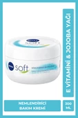 NIVEA Soft Nemlendirici Bakım Kremi 300ml, Jojoba Yağı, Hızlı Emilir, Yağlı His Bırakmaz, El Yüz Vücut - 1