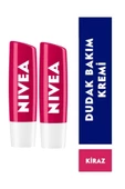 NIVEA Kiraz Dudak Bakım Kremi 4,8g X 2 Avantajlı Paket - 1