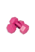 Ecgspor 2 Kg X 2 Adet 4 Kg Altıgen Dambıl Seti 4 Kg Dumbell Set (Fuşya) - 1