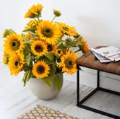 Nettenevime Yapay Çiçek Ayçiçeği Sarı Sunflower Dekoratif Çiçek 105cm Dev Ay Çiçeği 5 Kafalı thumbnail 8