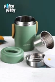Vagonlife Çelik Yemek Termosu Isı Yalıtımlı 2 Kaseli 1.6LT Sızdırmaz Vakumlu Kap Taşıma Kulplu -FF10082 - 5