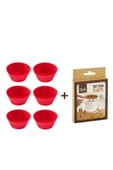 6lı Airfryer Silikon Kek Muffin Kalıbı ve Pasta Süsleme Şablonu, Kahve, Tatlı Şekillendirici Süsleme Aparatı İkili Set - 2