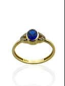 Oval Safir Taş Üst Kalite Özel Tasarım Altın Yüzük thumbnail 2