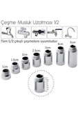 Musluk Çeşme Uzatması Krom Kaplama Prinç-1cm-ölçü 1/2-kısa Kalan Musluklar Için-1/2 Çeşmelere Uyumlu - 2