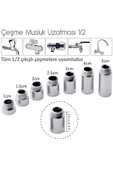 Musluk Çeşme Uzatması Krom Kaplama Prinç-3cm-ölçü 1/2-kısa Kalan Musluklar Için-1/2 Çeşmelere Uyumlu - 2