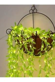 Dekoratif Yapay Söğüt Sarmaşık 3 Metre Led İle Sarkan Ağlayan Söğüt 1 Dal Yeşil Yapraklı Bitki 80 Cm - 4