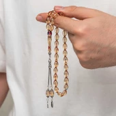 Gümüş Püsküllü Sıkma Kehribar Tesbih - 3