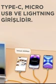Torima 3in1 Type C- Lightning- Micro Usb Silikon 3.0A 1.5M Şarj ve Data Kablosu - 2