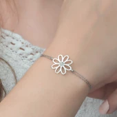 Gümüş Çiçek Bileklik - 2