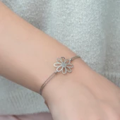 Gümüş Çiçek Bileklik - 3