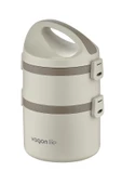Vagonlife 1800 ML İki Kat Yuvarlak Paslanmaz Çelik Bento Lunch Box Yeni Nesil Sefer Tası-FFLBOX40130 - 2