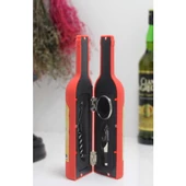 Şişe Tirbuşon Seti Küçük Kırmızı - 1