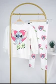 KIZ ÇOCUK STITCH MODELLİ TAYTLI PAMUK EŞOFMAN TAKIM - 1