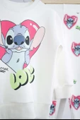 KIZ ÇOCUK STITCH MODELLİ TAYTLI PAMUK EŞOFMAN TAKIM - 3