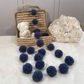 Pamuka Mini Ponpon Glaucous Blue - 1