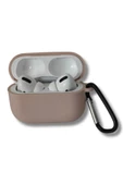Premium Silikon Pro Ve Pro 2 Nesil Premium Koruyucu İçi Kumaş Kulaklık Kılıfı Bej Pembe - 2