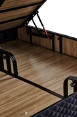Star Baza ve Başlık Seti 90x190 cm Tek Kişilik Antrasit Keten Kumaşlı Lüks Baza ve Başlık Takımı - 4