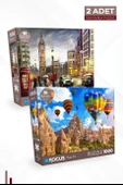 2 Adet 1000 Parça Puzzle - London ve Cappadocia - 1
