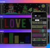 Telefon App Kontrollü Programlanabilir Araba LED Ekranı, Uzaktan Kumandalı Kayan Yazı 16x64cm - 3