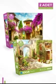 2 Adet 1000 Parça Puzzle - Provence ve Old Street (Eski Sokak) - 1
