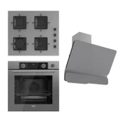 Ferre STEAMART SS Serisi Gri Set (SS208 + XE64CPR +D081 ) - Kare Emaye Izgara - 1