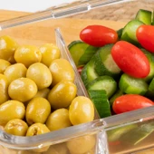 Porsima Por Kilitli Sızdırmaz Kapaklı Çok Amaçlı Cam 6lI Erzak Yiyecek Saklama Kabı Seti - 1000-450-300ml - 4