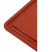 Türkay 32.5x26.5x1 cm Saplı-Oluklu Polietilen Kesme Tahtası Kesim Levhası Kırmızı 1237 - 2