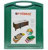 Türkay 32.5x26.5x2 cm Saplı-Oluklu Polietilen Kesme Tahtası Kesim Levhası Yeşil 1244 - 1