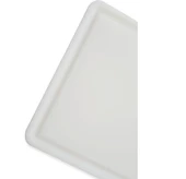 Türkay 32.5x26.5x2 cm Saplı-Oluklu Polietilen Kesme Tahtası Kesim Levhası Naturel/Beyaz 1244 - 2