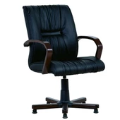 Naxos Deri Ahşap Misafir Koltuğu - 1