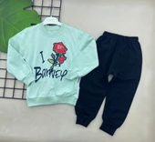 KIZ 2/5 YAŞ BASKILI 2 İP EŞOFMAN TAKIM - 1