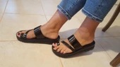 VOGA 1740 SİYAH RUGAN  COMFORT CASUAL ANATOMİK BAYAN TERLİK - 1