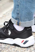 U.S.POLO ASSN HUSKY 4FX SİYAH BEYAZ COMFORT CASUAL GÜNLÜK SPOR AYAKKABISI thumbnail 5