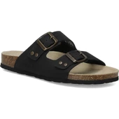 LUMBERJACK JOLİE NU 4FX HAKİKİ DERİ SİYAH COMFORT CASUAL ANATOMİK TERLİK - 1