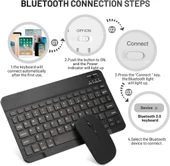 Tüm Cihazlara Uyumlu Kablosuz Bluetooth Klavye ve Mause Seti Tablet Telefon iPad Samsung Galaxy Honor Redmi Lenovo - 11