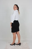 Büyük Beden Omuş İncili gömlek Beyaz - 5